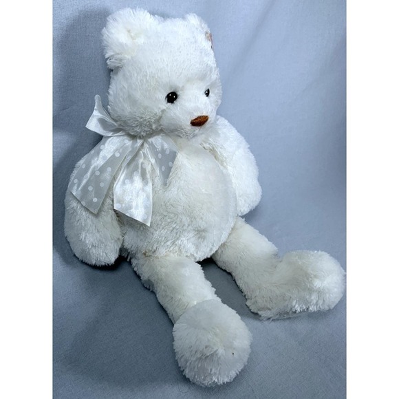Gotta Getta Gund Big Brighton 16" White Plush Stuffed Teddy Bear w/ Ribbon 15235 - Picture 2 of 7
